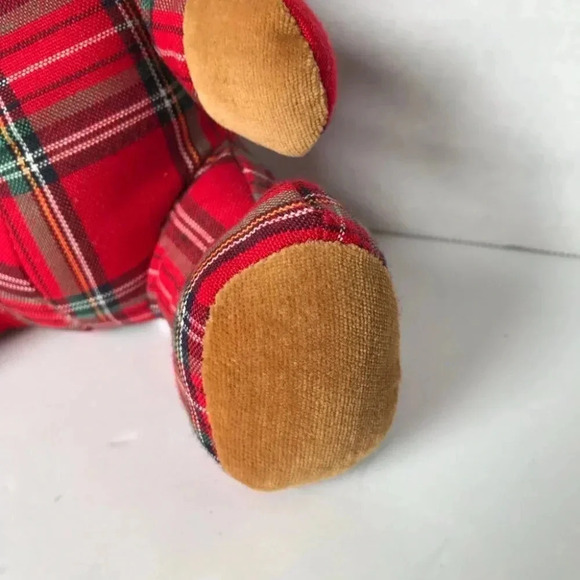 Vintage Dakin Plaid Red Teddy Bear 1984 Plush Toy - Picture 2 of 9